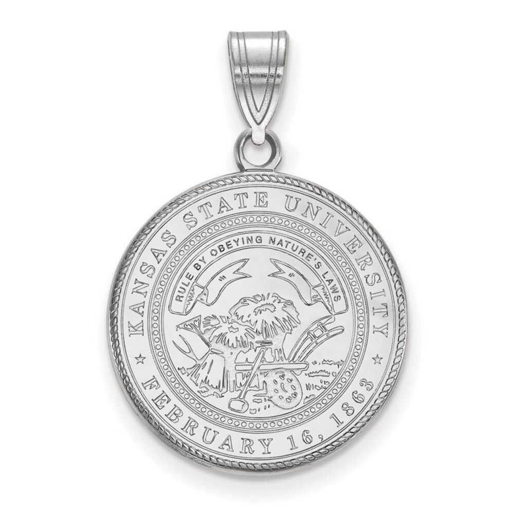 Sterling Silver Kansas State Large Crest Pendant